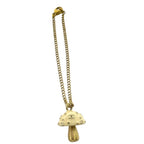 Chanel Bracelet Mushroom Chain Charm CC Logo Enamel Gold Ivory Pop Gorgeous