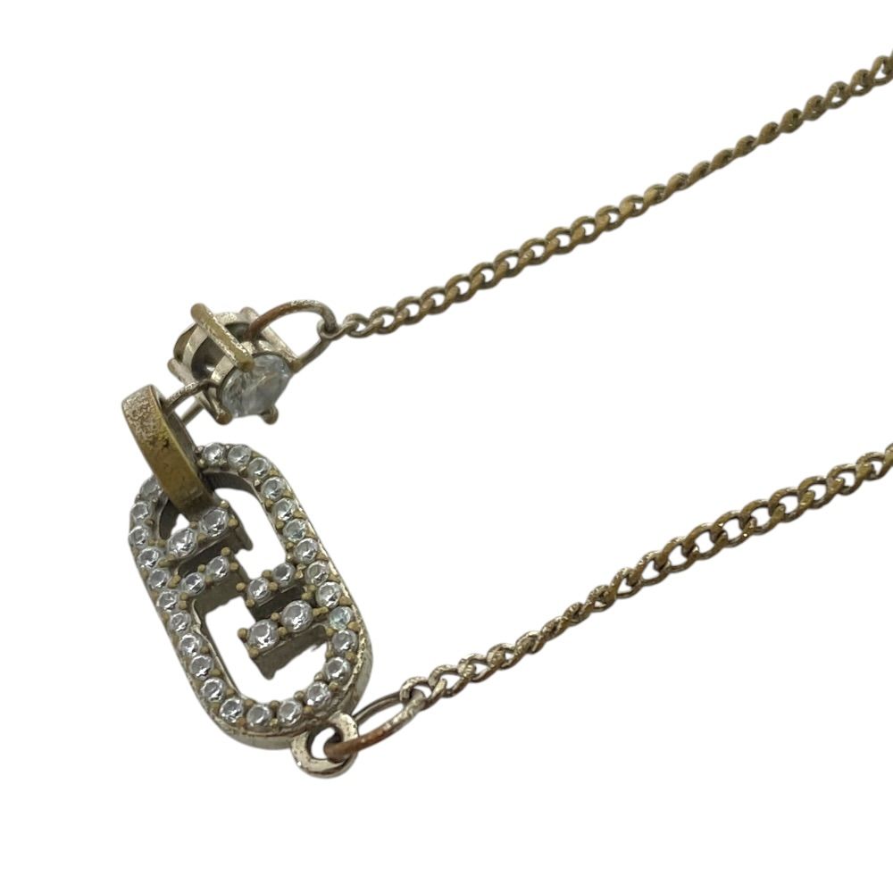 Fendi O'lock Bracelet FF Logo Crystal Rhinestone Gold Metal Gorgeous — view 4