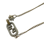 Fendi O'lock Bracelet FF Logo Crystal Rhinestone Gold Metal Gorgeous — view 4