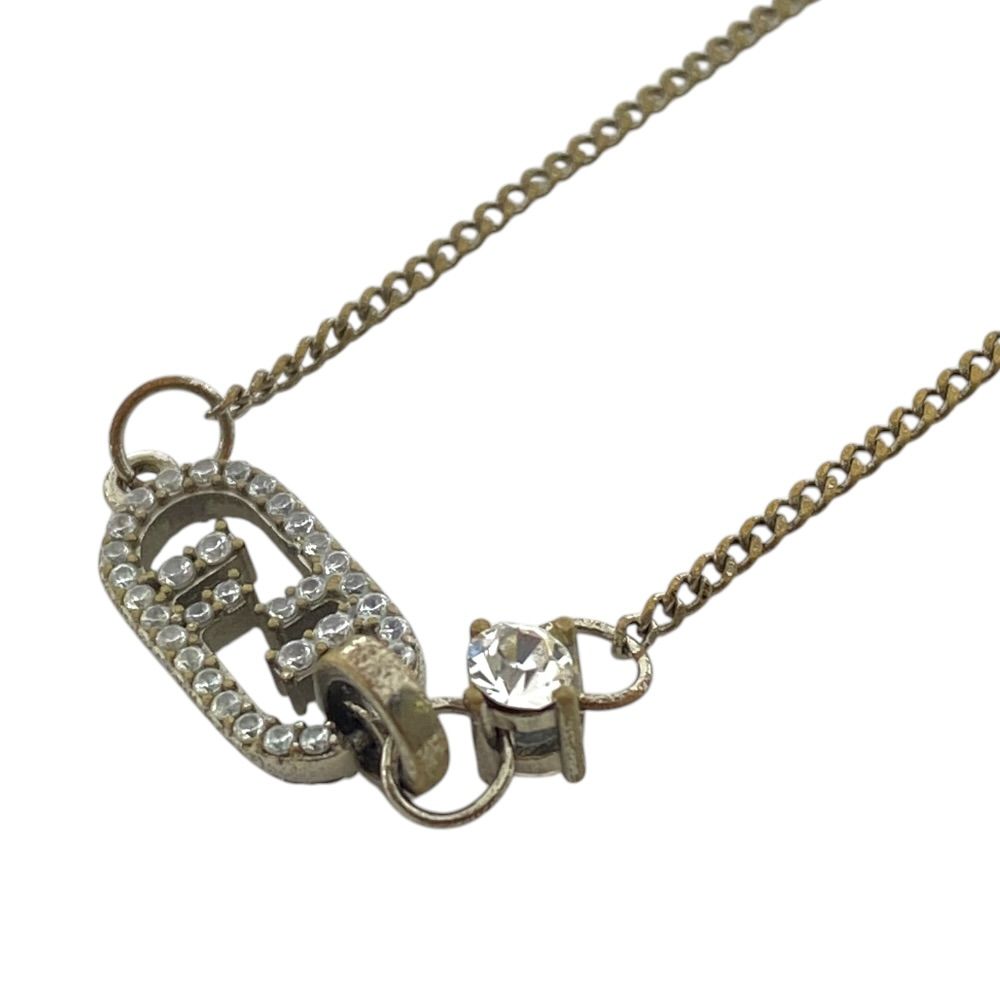 Fendi O'lock Bracelet FF Logo Crystal Rhinestone Gold Metal Gorgeous — view 6