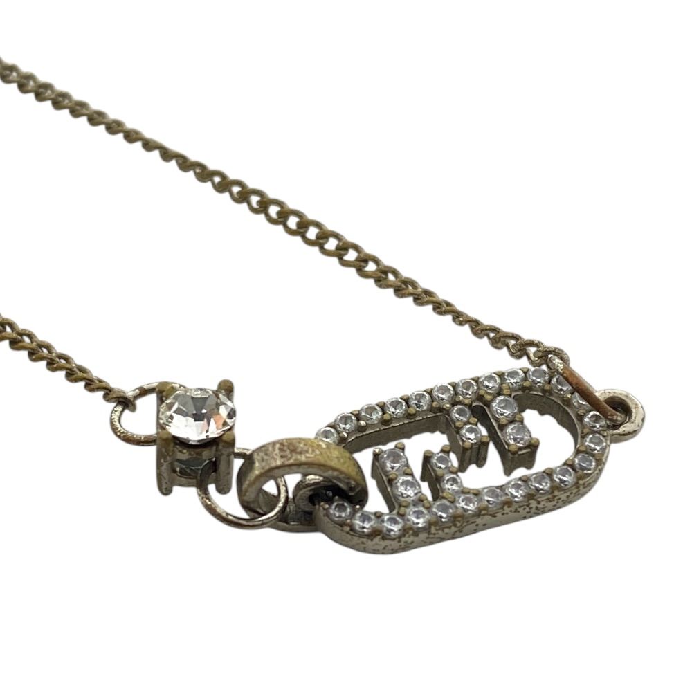 Fendi O'lock Bracelet FF Logo Crystal Rhinestone Gold Metal Gorgeous — view 3
