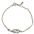 Fendi O'lock Bracelet FF Logo Crystal Rhinestone Gold Metal Gorgeous