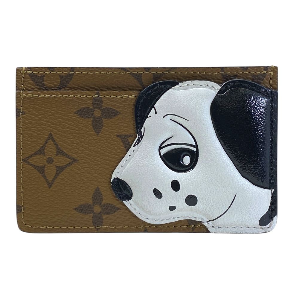 Louis Vuitton Card Holder Sample Case Monogram Reverse Leather Brown Practical