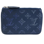Louis Vuitton Pochette Cles Monogram Mahina Coin Case Pouch Card Leather Navy — view 2