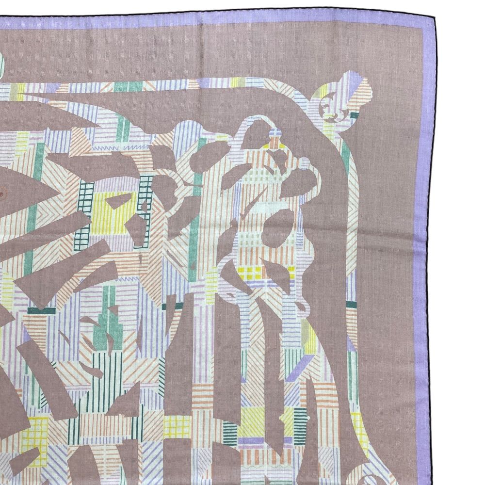 Hermes Carre 140 Cavalcadour Scarf Large Shawl Horse Tackle Boxed Cashmere Silk — view 3