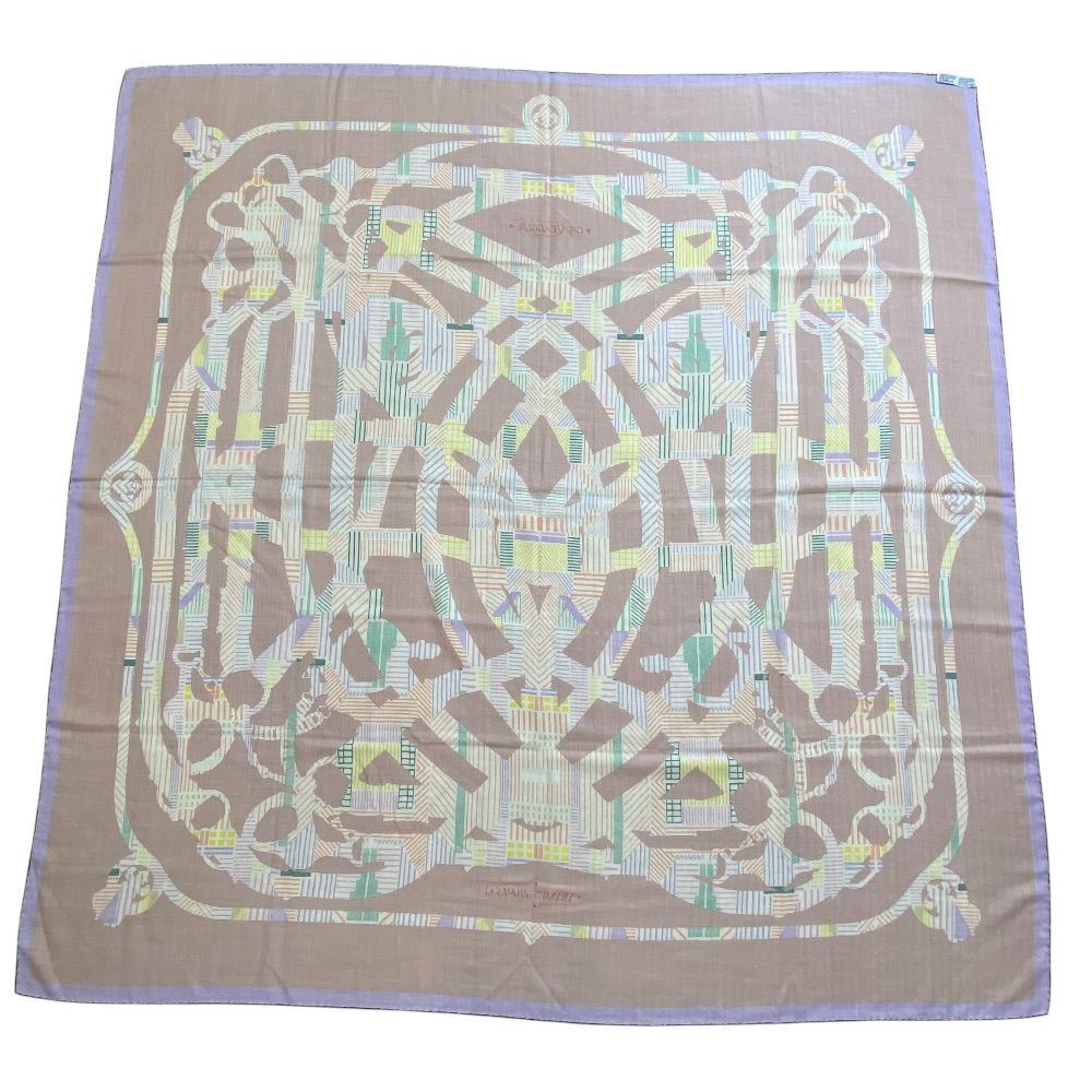 Hermes Carre 140 Cavalcadour Scarf Large Shawl Horse Tackle Boxed Cashmere Silk — view 7