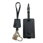 Gucci Bag 3 Piece Set Name Tag Strap Key Cadena Clochette Black Silver Metal — view 2