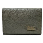 Gucci Card Case Business Holder Bifold Logo Gray Leather Practical