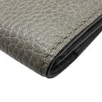 Gucci Card Case Business Holder Bifold Logo Gray Leather Practical — view 4