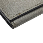 Gucci Card Case Business Holder Bifold Logo Gray Leather Practical — view 3