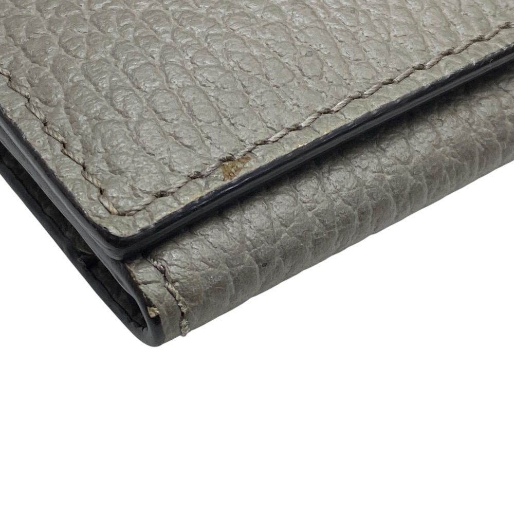 Gucci Card Case Business Holder Bifold Logo Gray Leather Practical — view 3