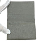 Gucci Card Case Business Holder Bifold Logo Gray Leather Practical — view 5