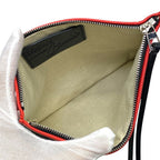 Loewe Paula's Ibiza Collaboration Pouch Clutch Black Red Logo Canvas Leather — view 7