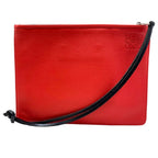 Loewe Paula's Ibiza Collaboration Pouch Clutch Black Red Logo Canvas Leather — view 2