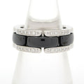 Chanel Ring 48 Ultra Collection 18k White Gold Black Ceramic Diamond