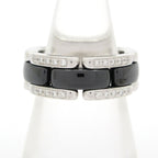 Chanel Ring 48 Ultra Collection 18k White Gold Black Ceramic Diamond