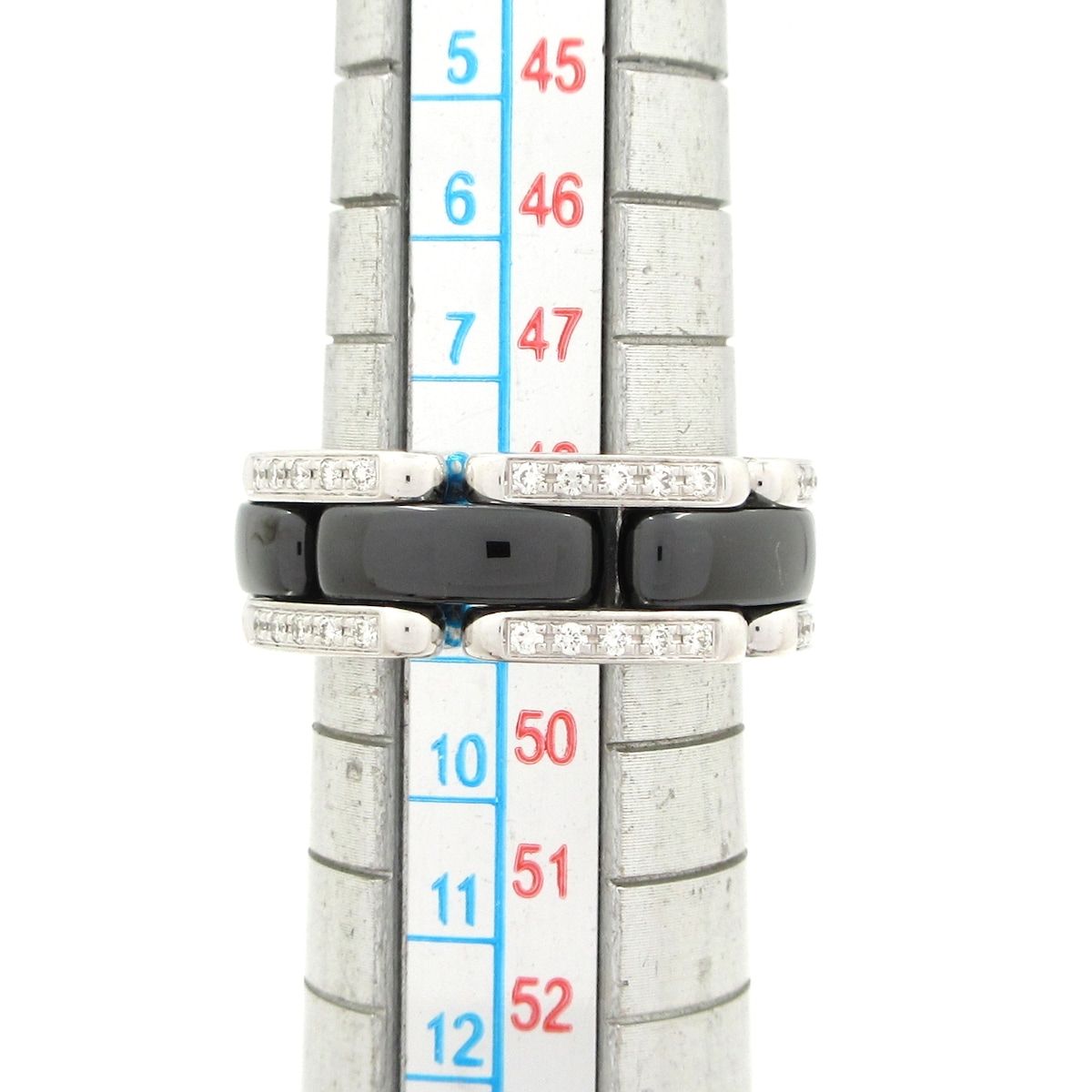 Chanel Ring 48 Ultra Collection 18k White Gold Black Ceramic Diamond — view 7