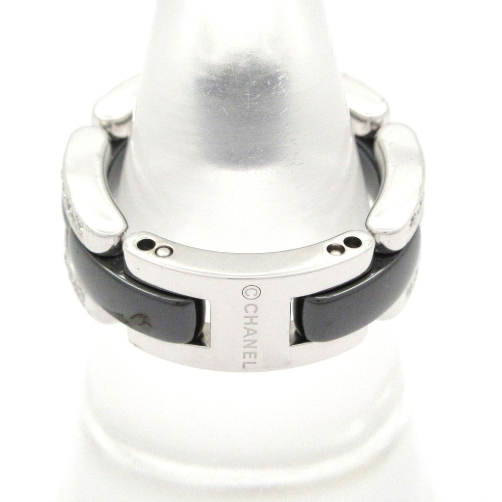 Chanel Ring 48 Ultra Collection 18k White Gold Black Ceramic Diamond — view 3