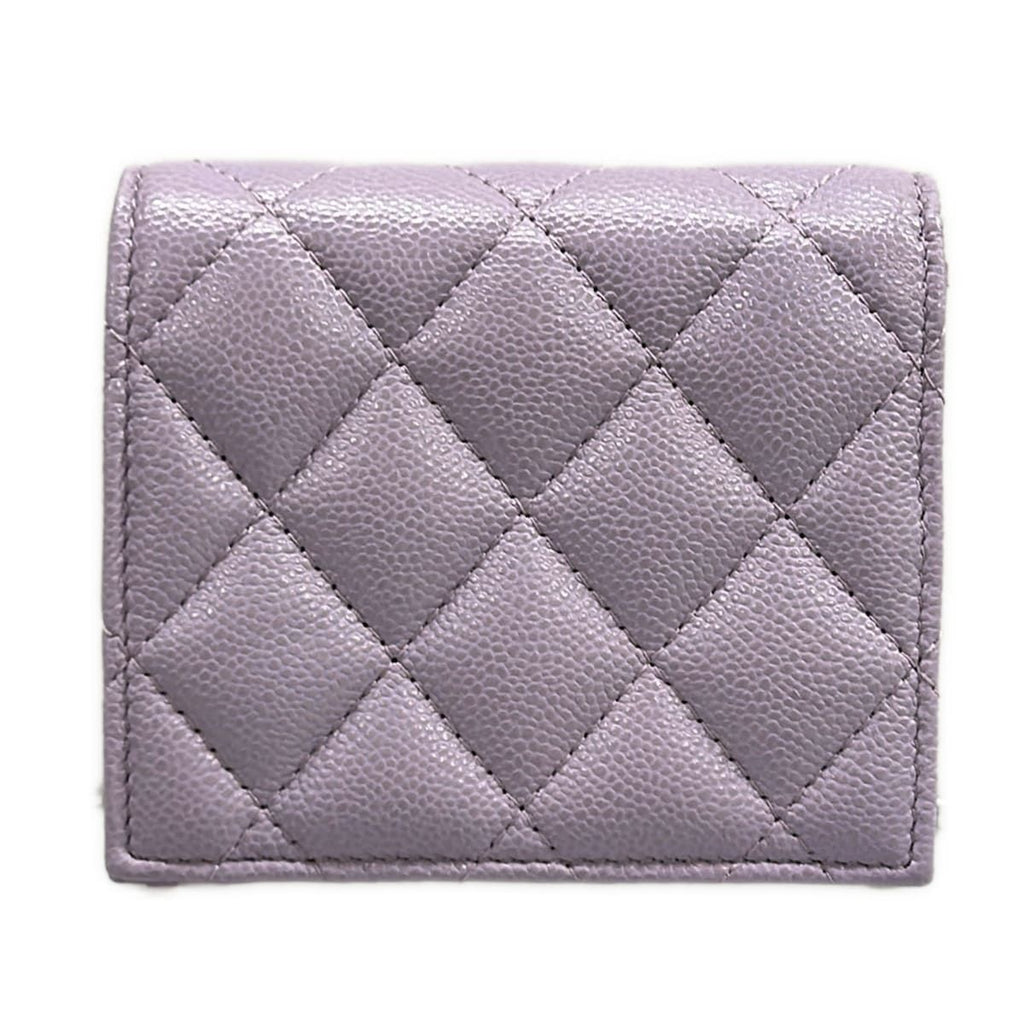 Chanel Bifold Wallet Quilted Light Purple Silver — view 2