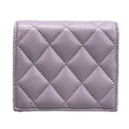 Chanel Bifold Wallet Quilted Light Purple Silver — view 2