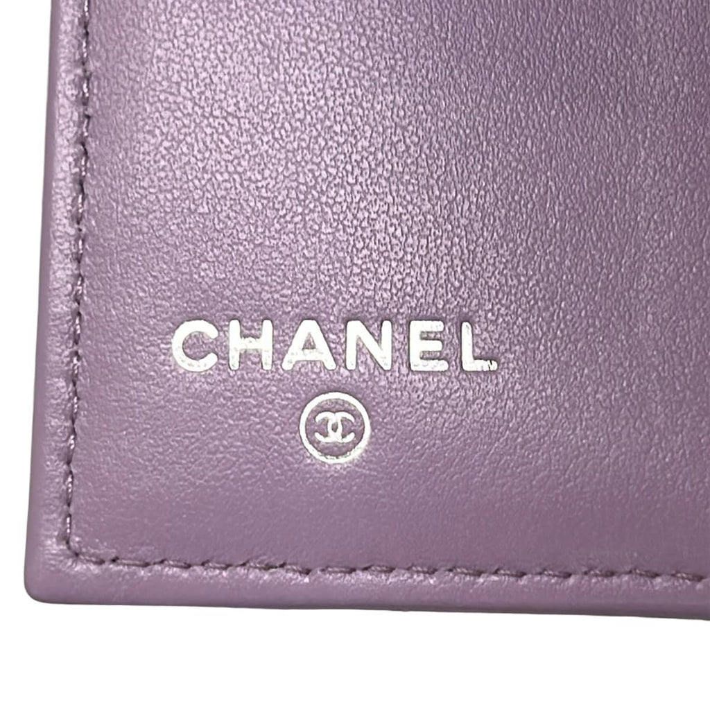 Chanel Bifold Wallet Quilted Light Purple Silver — view 5