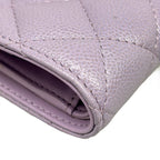 Chanel Bifold Wallet Quilted Light Purple Silver — view 7