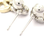 Chanel Earrings Silver Gold CC Logo — view 4