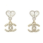 Chanel Earrings Silver Gold CC Logo