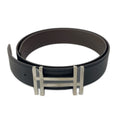 Hermes Belt 80 O Carre Noir Chocolat Silver