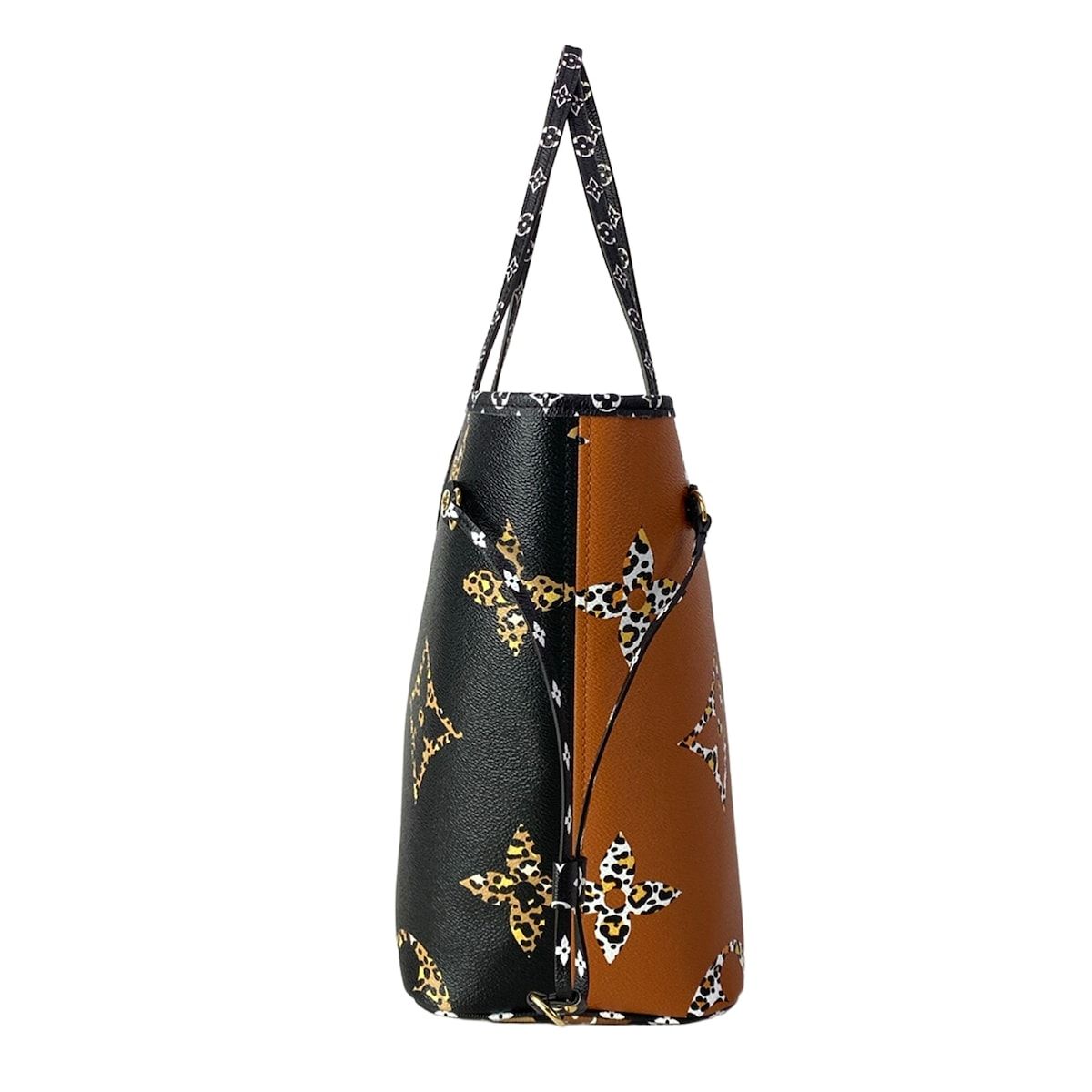 Louis Vuitton Tote Monogram Jungle Neverfull Noir Leather — view 4