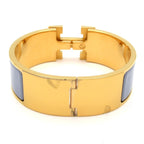 Hermes Bangle Clic Clac Gold Blue Gray Bracelet — view 3