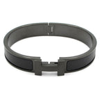 Hermes Bangle Click HH So Black Matte Enamel Bracelet