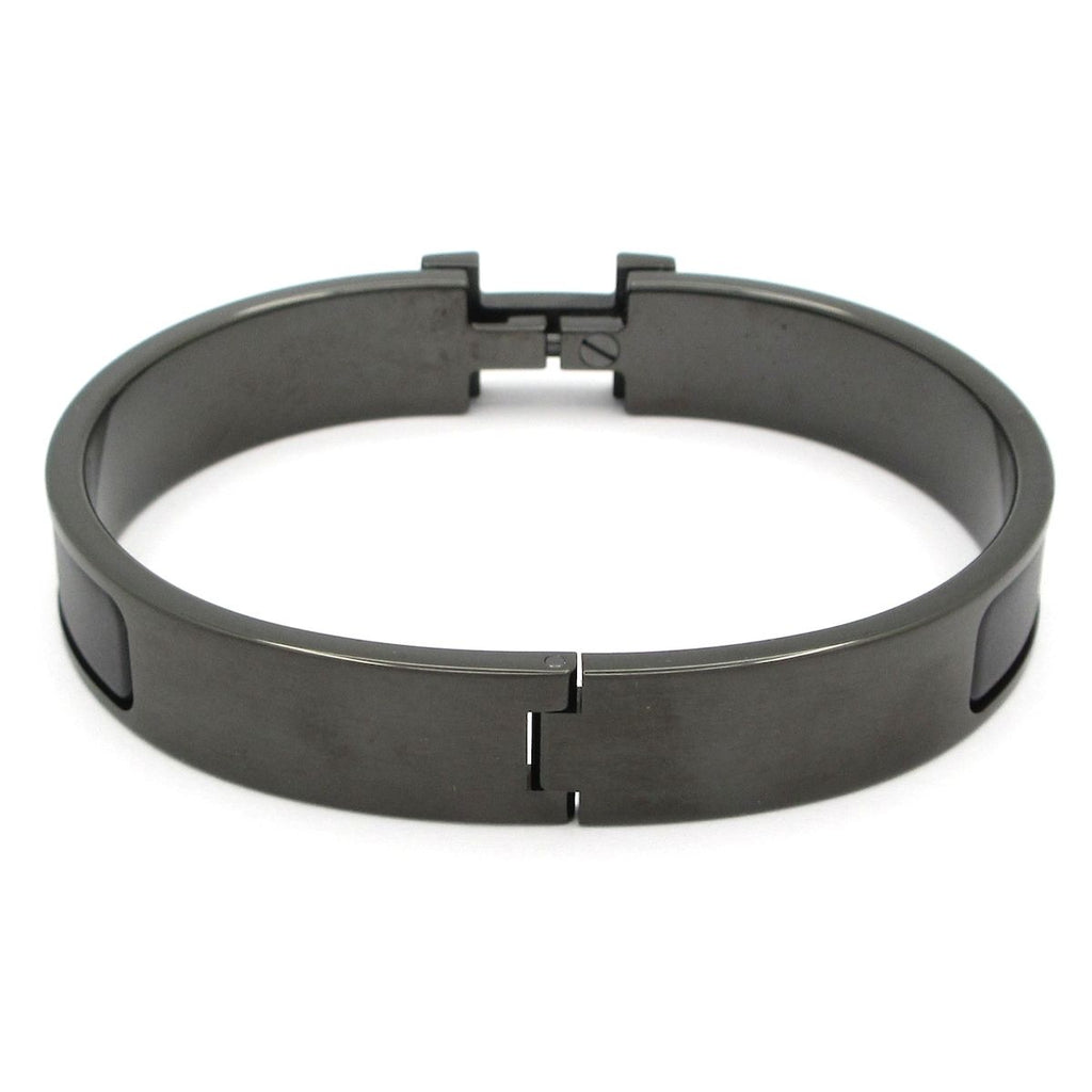Hermes Bangle Click HH So Black Matte Enamel Bracelet — view 3
