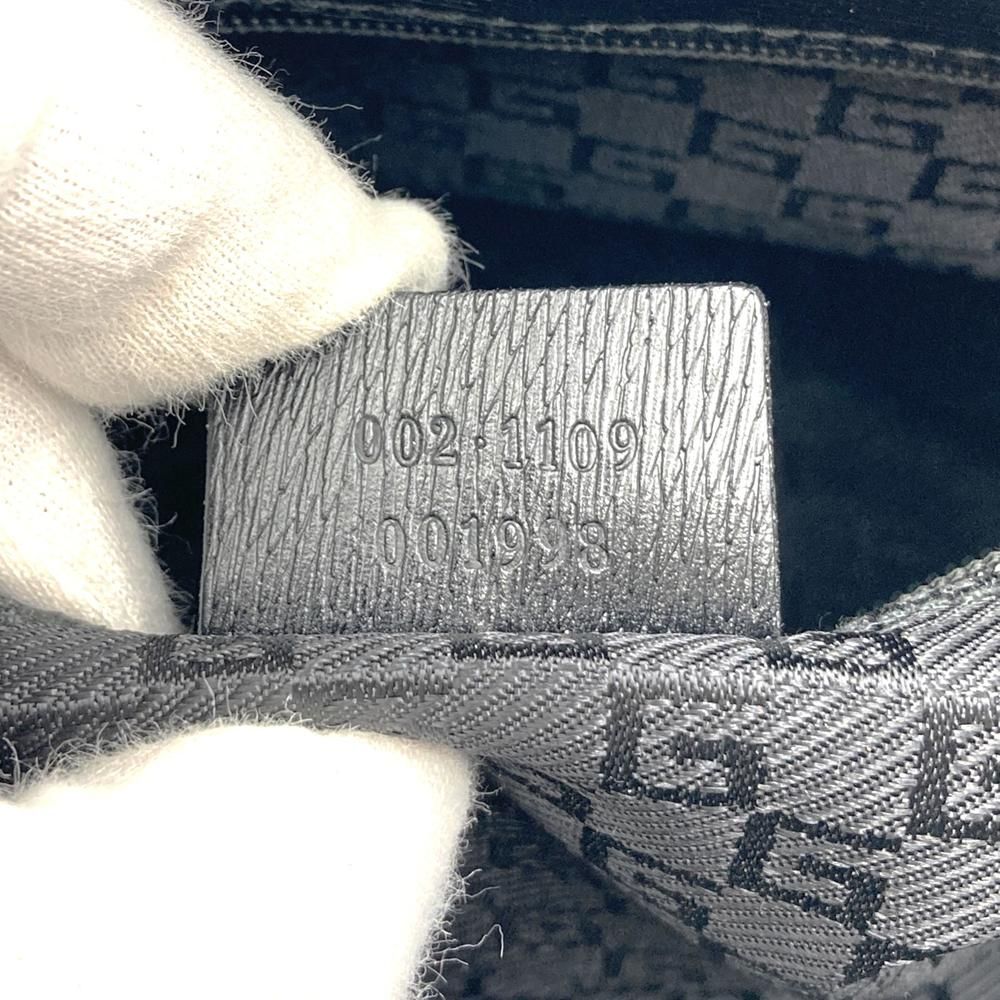 Gucci 002 Logo Tote Canvas Leather Black — view 8