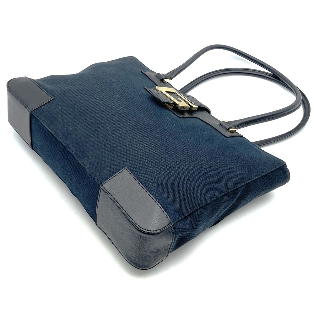 Gucci 002 Logo Tote Canvas Leather Black — view 2