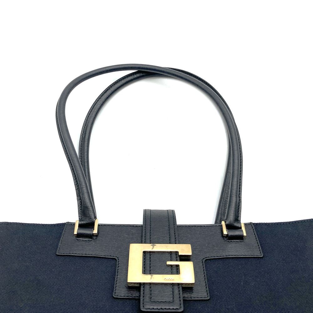 Gucci 002 Logo Tote Canvas Leather Black — view 5