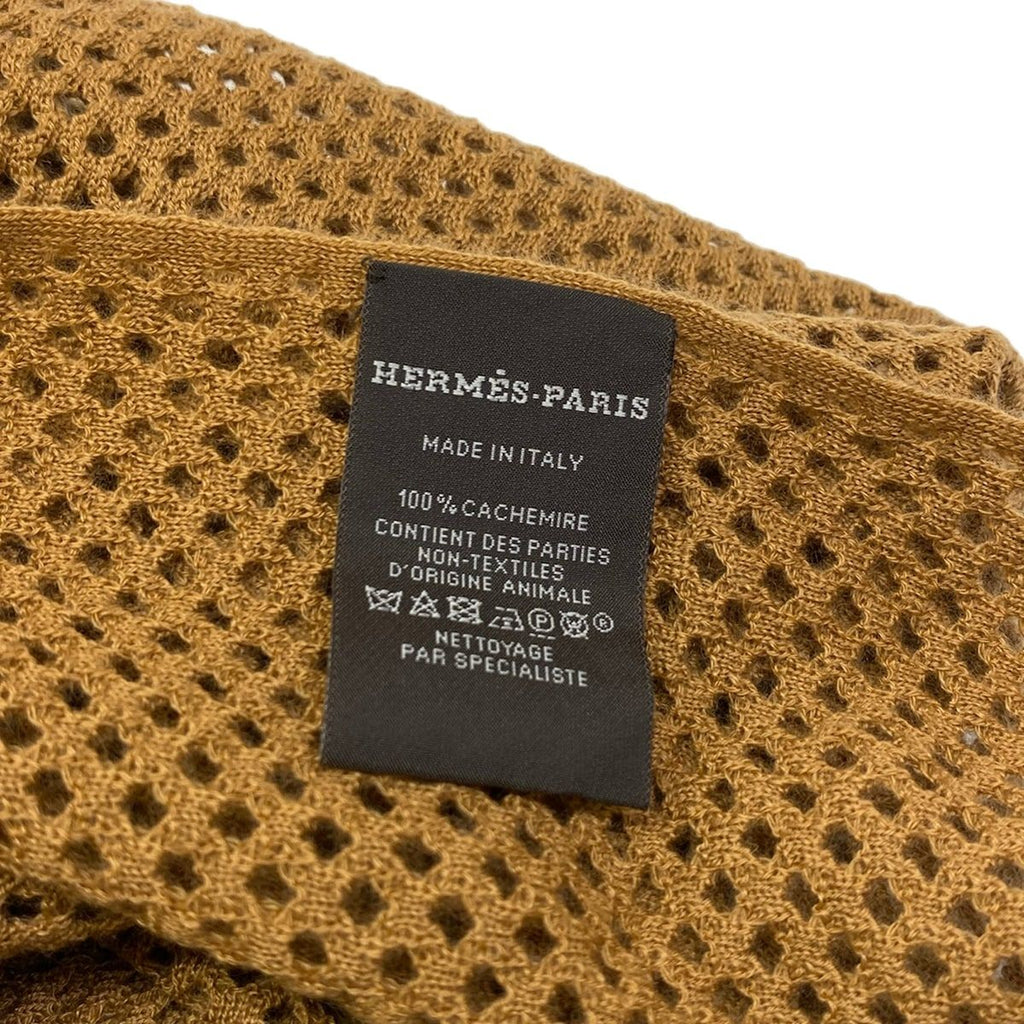Hermes Scarf Maille Fillet Brown Cashmere — view 3