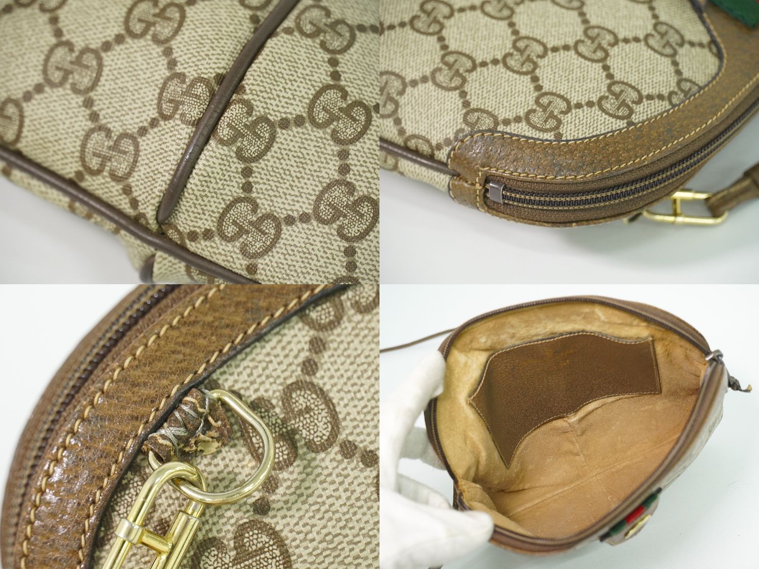 Gucci Sherry Line GG Supreme Shoulder Bag Pochette Beige Shelly — view 8