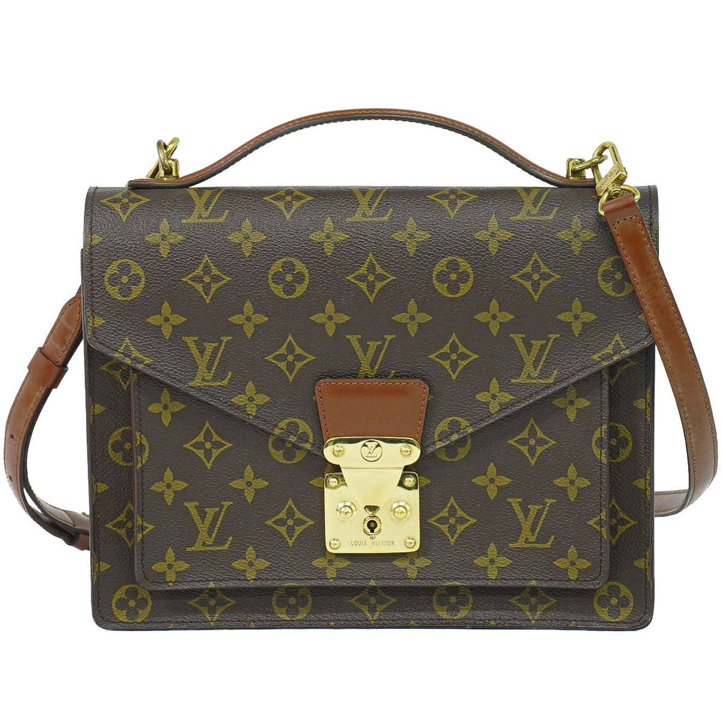 Louis Vuitton LV Monceau Monogram 2-Way Shoulder Bag Brown
