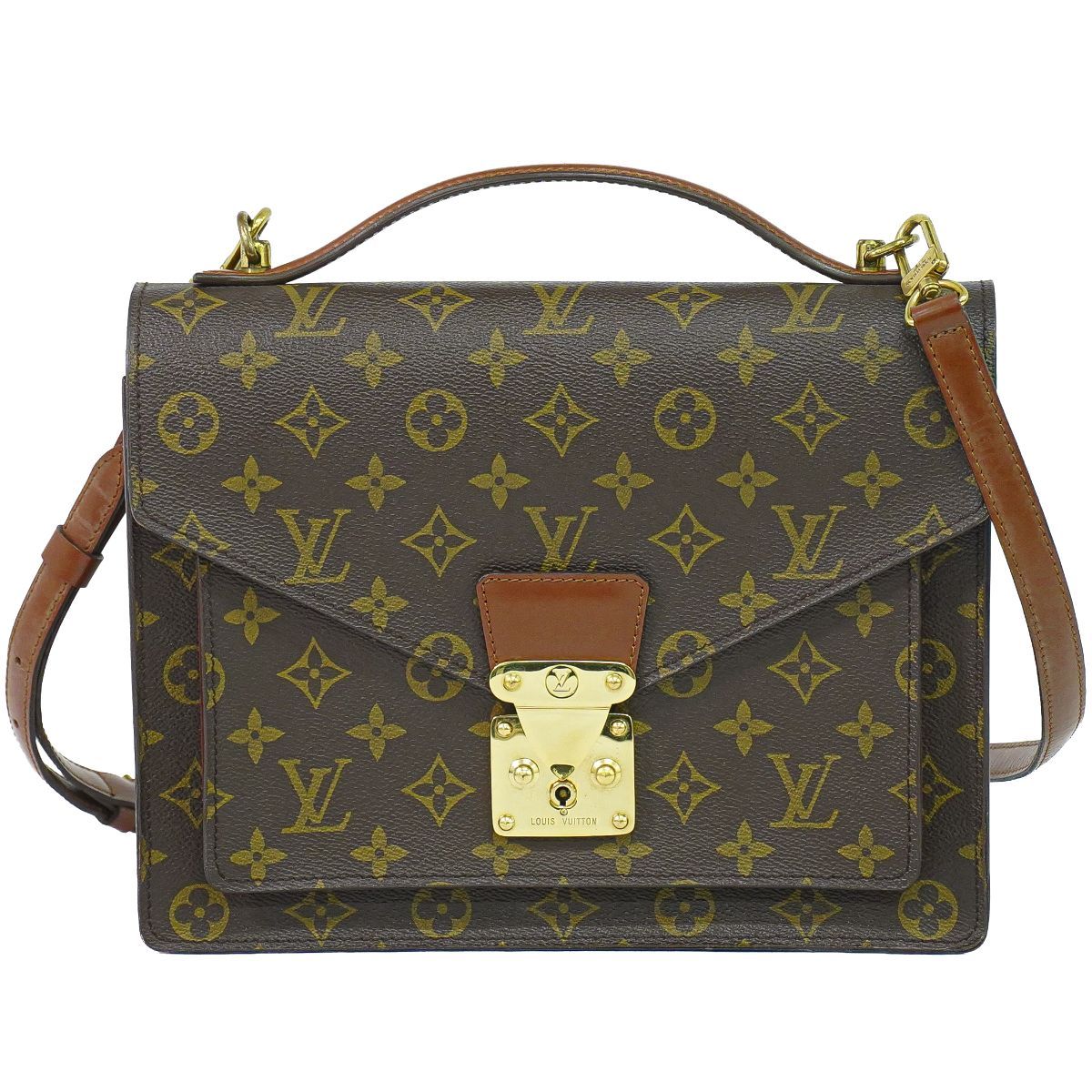 Louis Vuitton LV Monceau Monogram 2-Way Shoulder Bag Brown