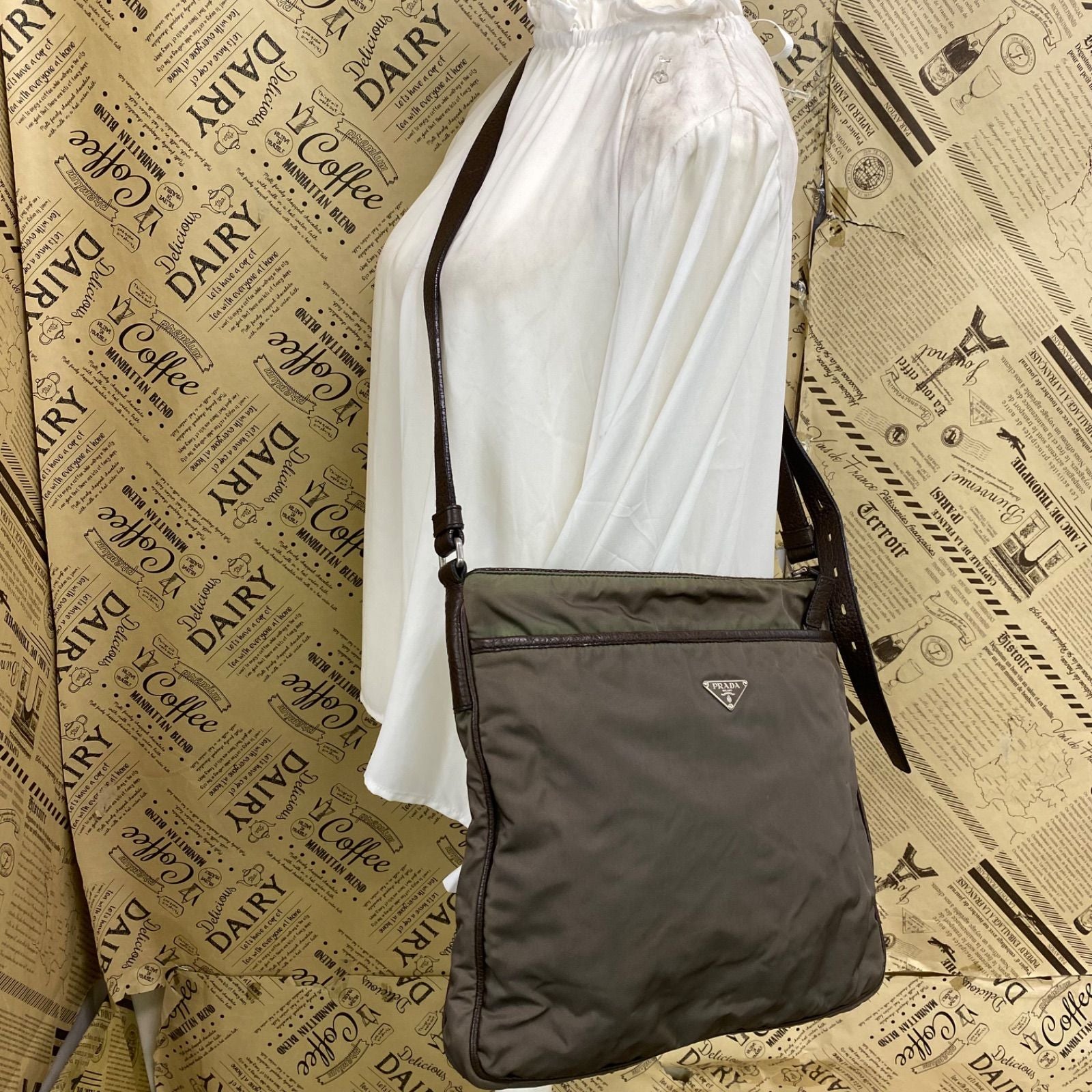 Prada Shoulder Bag Crossbody Nylon A3 Travel Triangle Logo — view 3