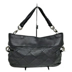 Chanel Shoulder Quilted Bag Lambskin Black Silver Chain Leather — view 2