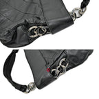 Chanel Shoulder Quilted Bag Lambskin Black Silver Chain Leather — view 9