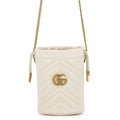 Gucci Chain Shoulder Bag GG Marmont Bag Blanc Quilted Small Drawstring White