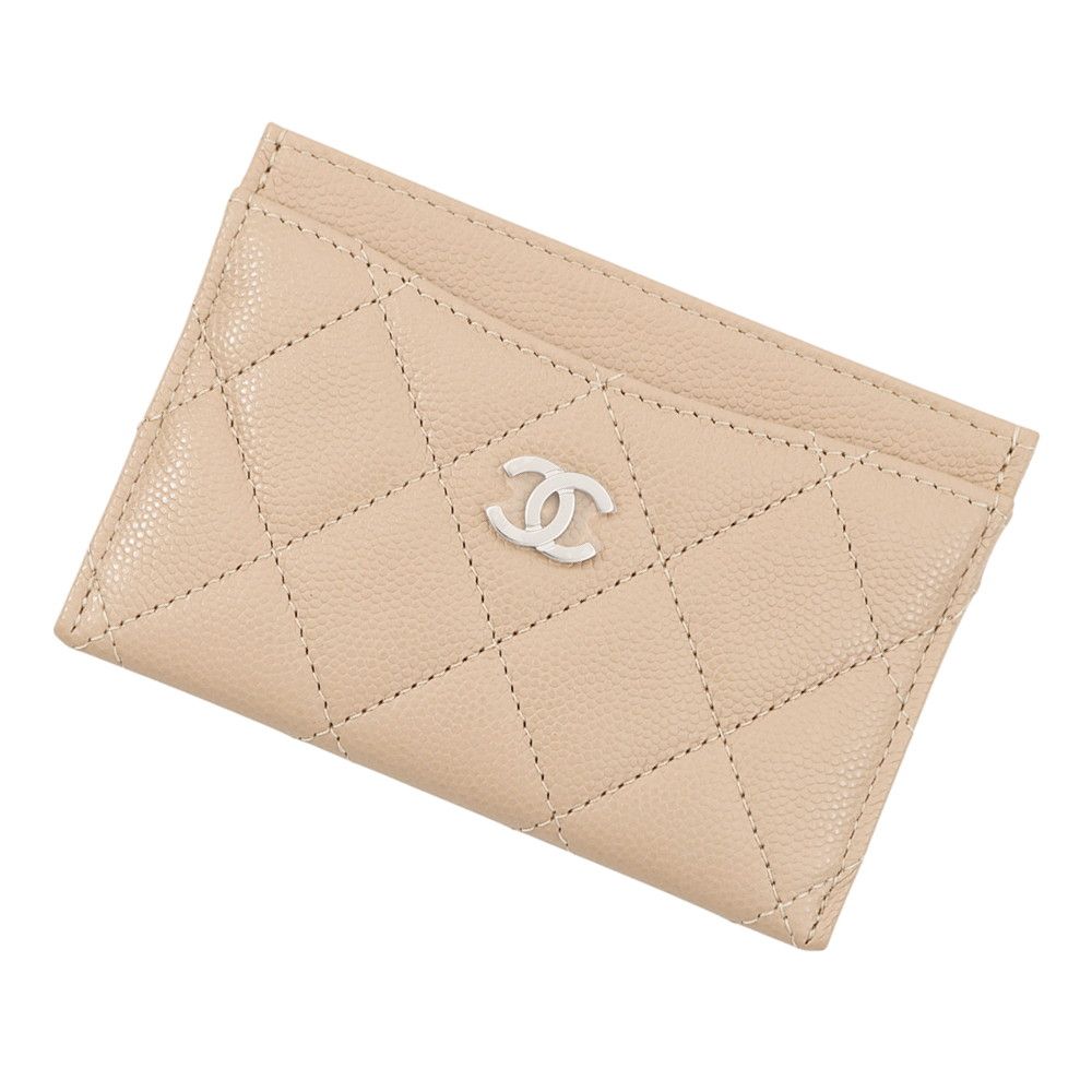 Chanel Card Case Classic Quilted CC Logo Caviar Leather Constant