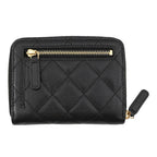 Chanel Bifold Wallet Quilted Round Zip CC Logo Caviar Leather Black — view 3