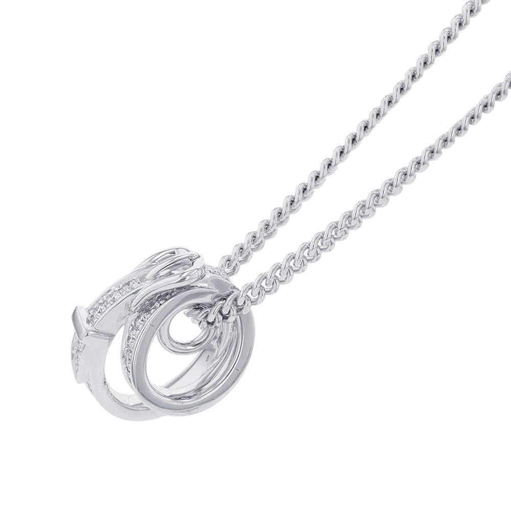 Hermes Necklace Etriviere Pendant Diamond Total 18k White Gold 42 — view 2