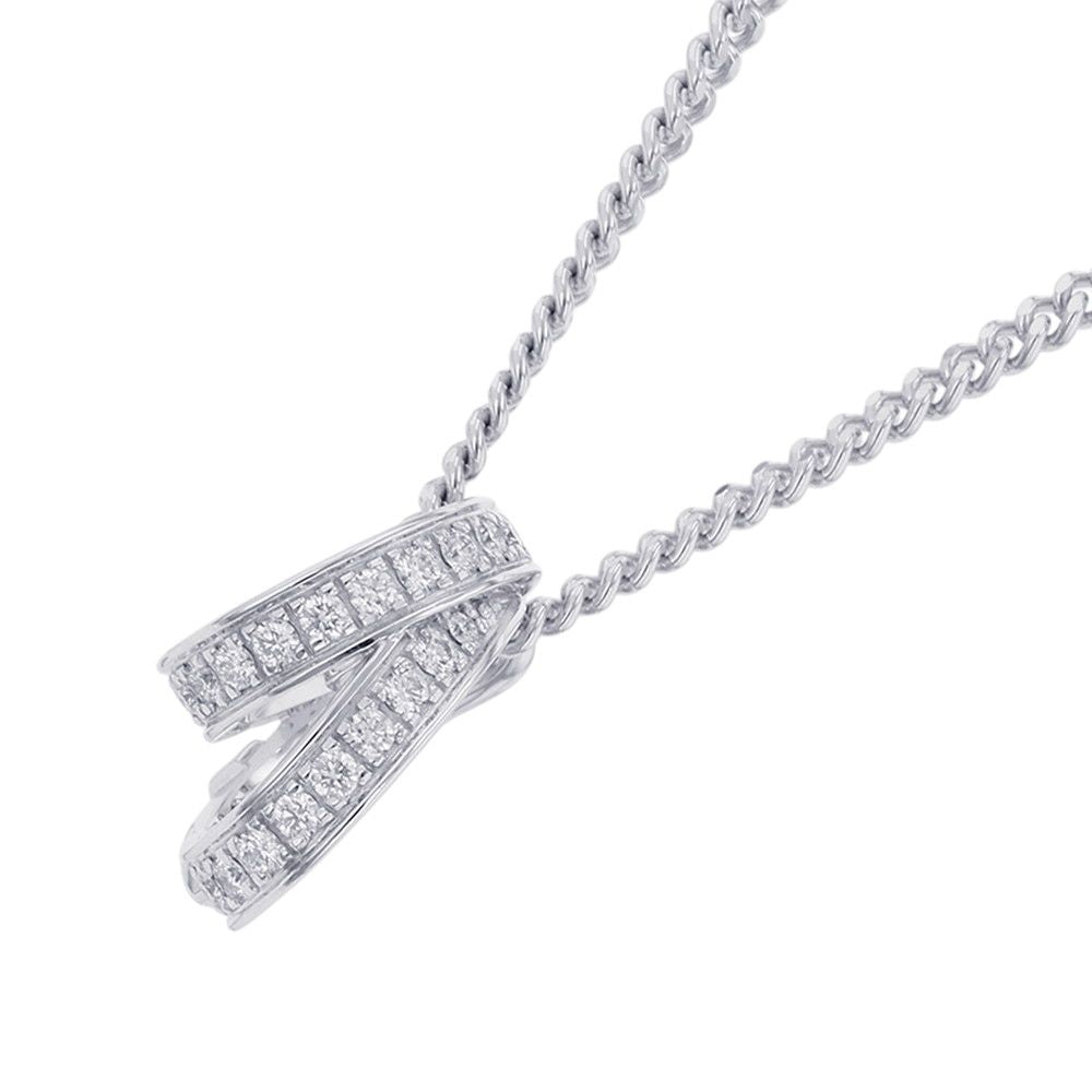 Hermes Necklace Etriviere Pendant Diamond Total 18k White Gold 40 — view 3