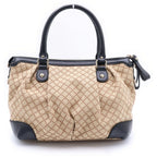 Gucci Diamanth 2-Way Shoulder Bag Black Beige Canvas Leather Gold — view 2