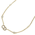 Dior Clair de Lune CD Logo Rhinestone Chain Necklace Gold
